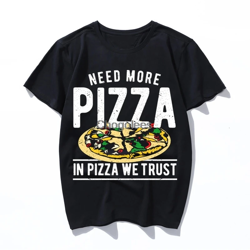 Модная летняя футболка Harajuku с принтом пиццы нужно больше для мужчин и женщин