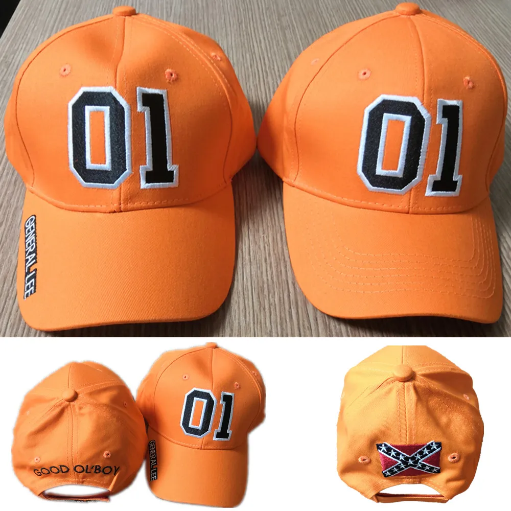 

General Lee 01 Orange Embroidered Hat Good OL' Boy Dukes Baseball Cap