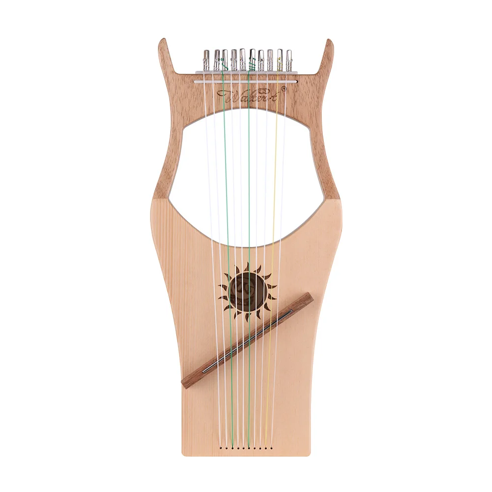 

10-String Wooden Lyre Harp Nylon Strings Spruce Topboard Beech Wood Backboard String Instrument with Carry Bag