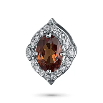 

Pendant in white gold with garnet and Diamond