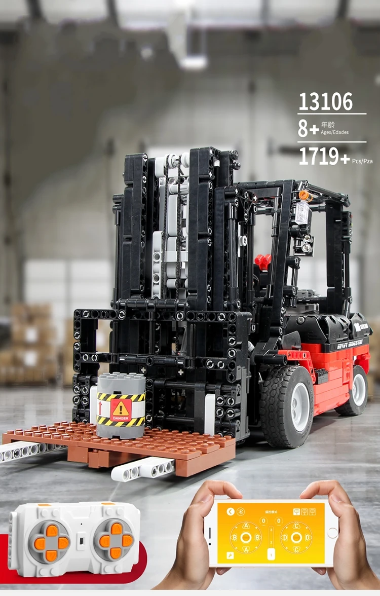Creator Technic серия пульт дистанционного управления строительные блоки RC инженерный автомобиль вилочный погрузчик модель комплект DIY Кирпичи для детей игрушки подарок