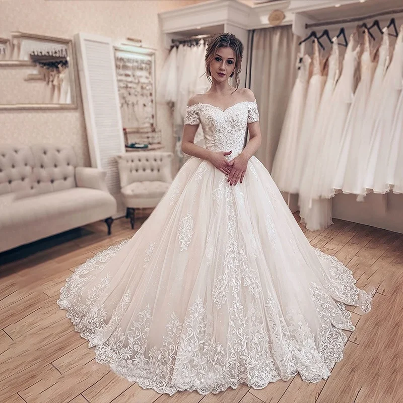 2019-Off-Shoulder-Lace-Applique-Ball-Gown (1)