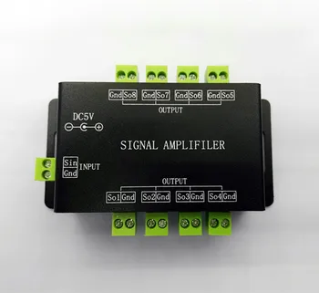 

DC5V-24V Signal Amplifier via SPI output signal Symphony 8 control group Amplifier for music controller ws2811 5050 led strip