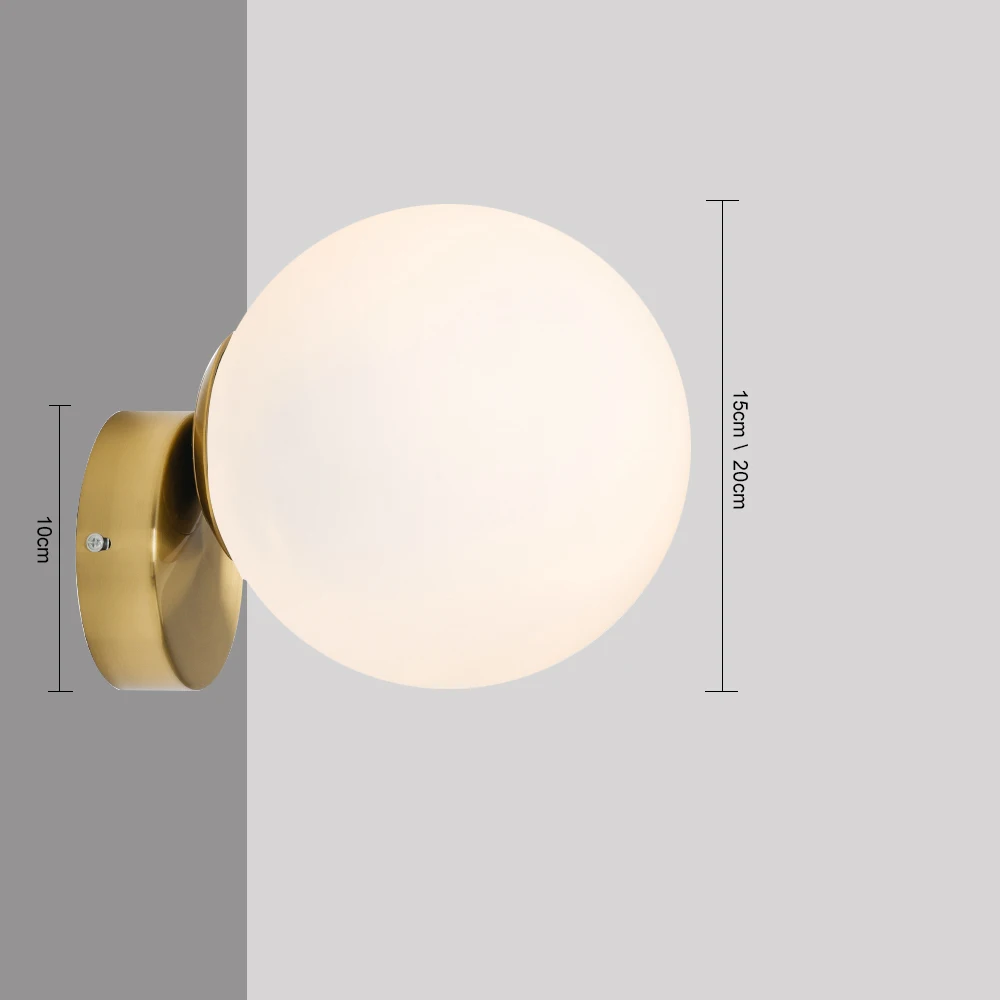 Billig Nordic wand licht neue design nacht wand lampe moderne treppe lampe wohnzimmer goldene wand glas ball Oberfläche wand beleuchtung