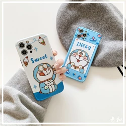 Caso bonito do telefone móvel do strass de doraemon para iphone12mini/12promax/11pro/8p/x/xs/xr/se/xsmax/7/8/se/par capa do telefone móvel