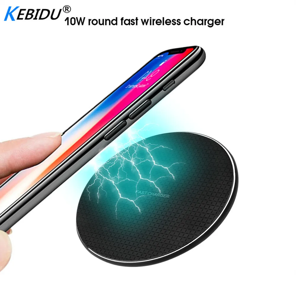 Kebidu QI 10 Вт Быстрое беспроводное зарядное устройство для iPhone XS Max XR X 8 QC 3 0 Быстрая