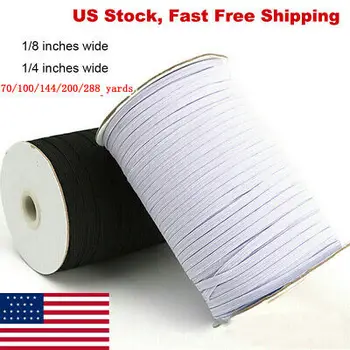 

Braided Elastic Band Cord Knit Band Sewing 1/8 3mm 144/200 Yards DIY US Dropshipping