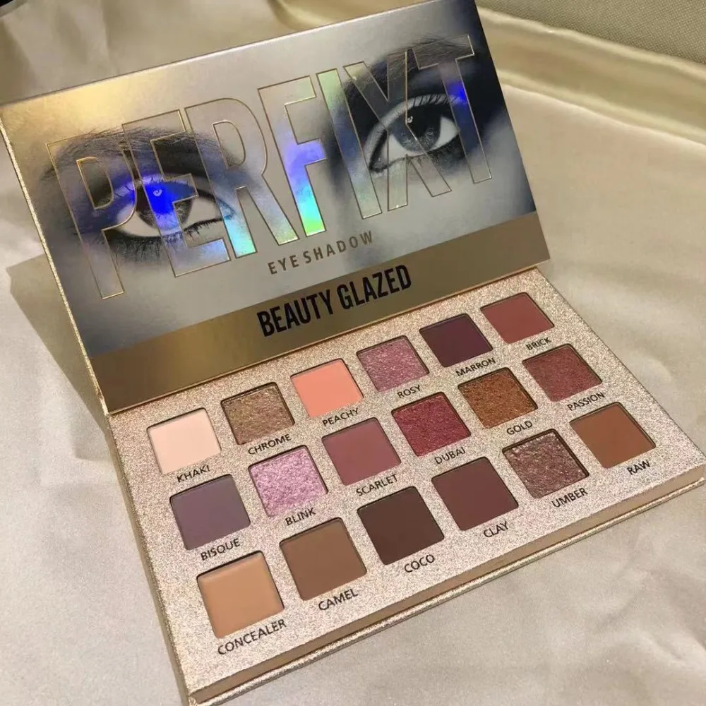 18 Color Nude Shining Eyeshadow Palette Makeup Glitter Pigment Smoky Eye Shadow Pallete Waterproof Cosmetics |