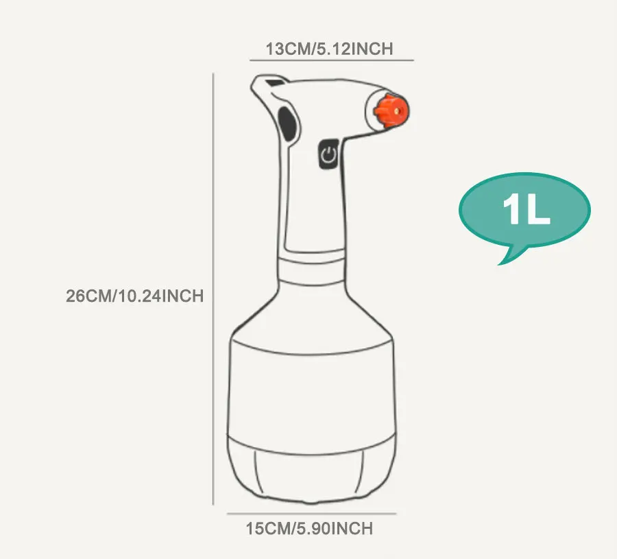 1Л мелкий туман мини полив растений Электрический опрыскиватель садовый пластиковый спринклер высокого давления бытовой воды спрей чайник