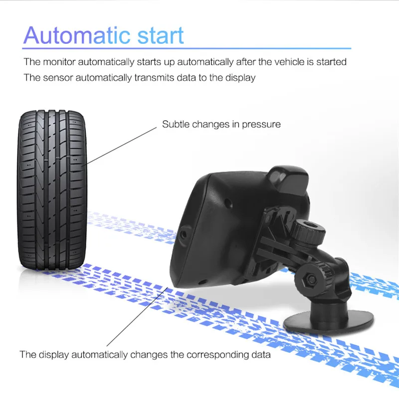 WONVON RF Wireless Car TPMS Tire Pressure Monitoring System Color LCD Display with Repeater+8 External Sensor For RV Trailer