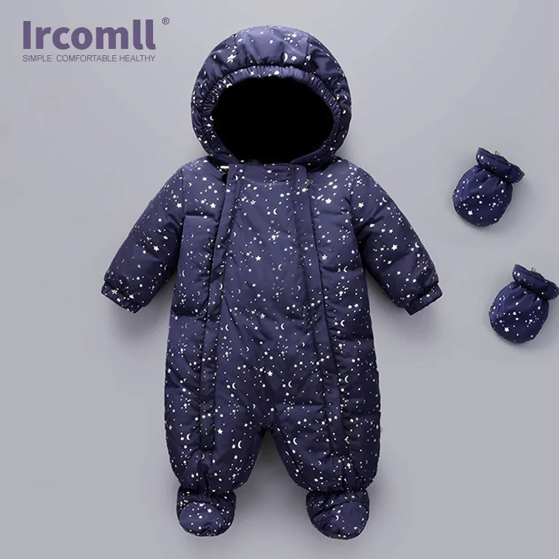 Ircomll Детский комбинезон для новорожденных русской зимы ветрозащитный белый с