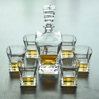 

7 Pcs/Set top quality home crystal whiskey decanter Set luxury whiskey glass for Liquor Scotch Bourbon 200831-22
