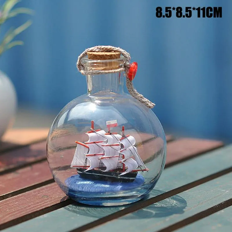 Креативная парусная лодка в дрифтерной бутылке Средиземноморский стиль стеклянный пиратский корабль бутылка желаний уникальная бутылка домашний декор подарки ремесла