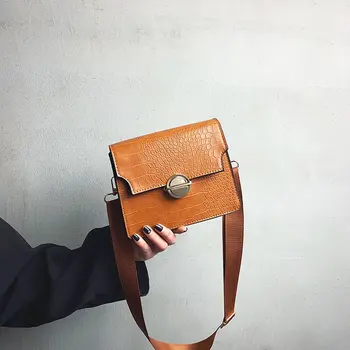

2020 Women's Crocodile Pattern Shoulder Bag Fashion Casual PU Leather Crossbody Bag Handbag Solid Color Tote Bags women bag