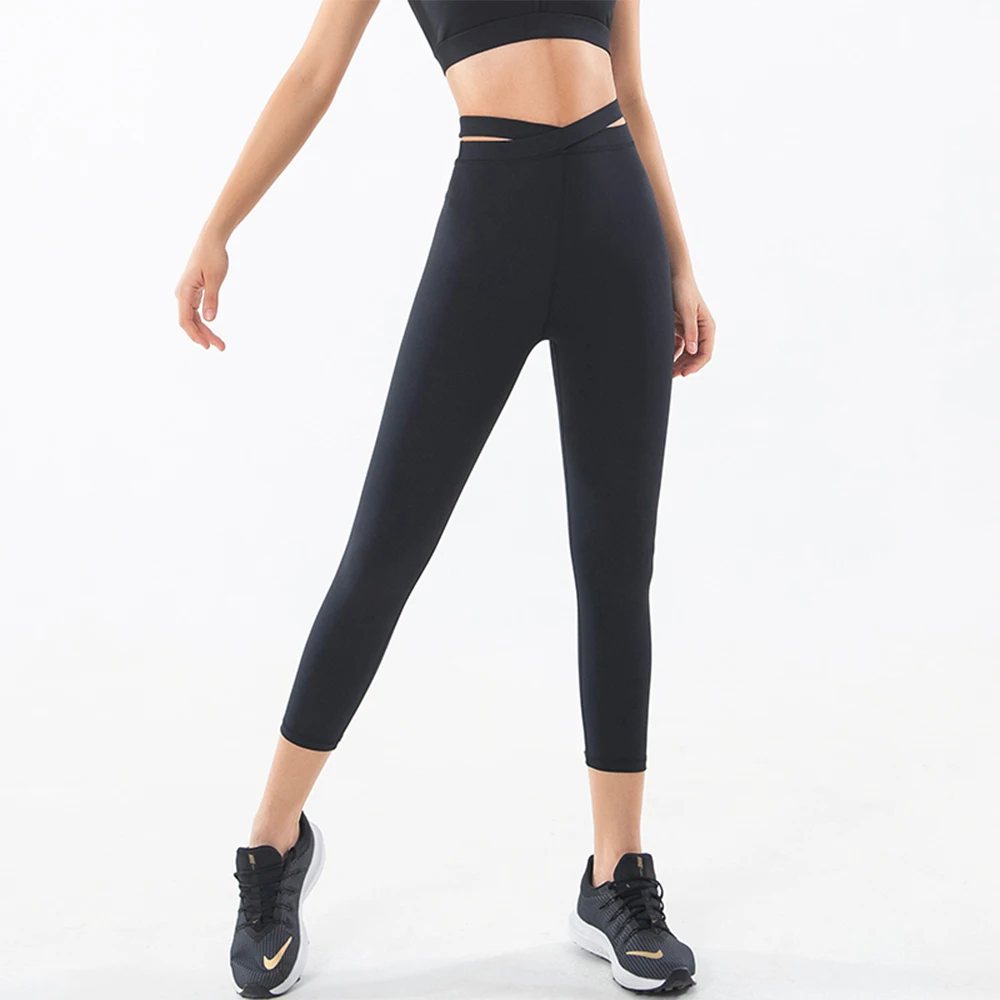 Women Fitness High Waist Yoga Clothes Solid Color Sexy Gym Push-up Track Pants Workout Tight Running Sports Abdomen Yoga Pants