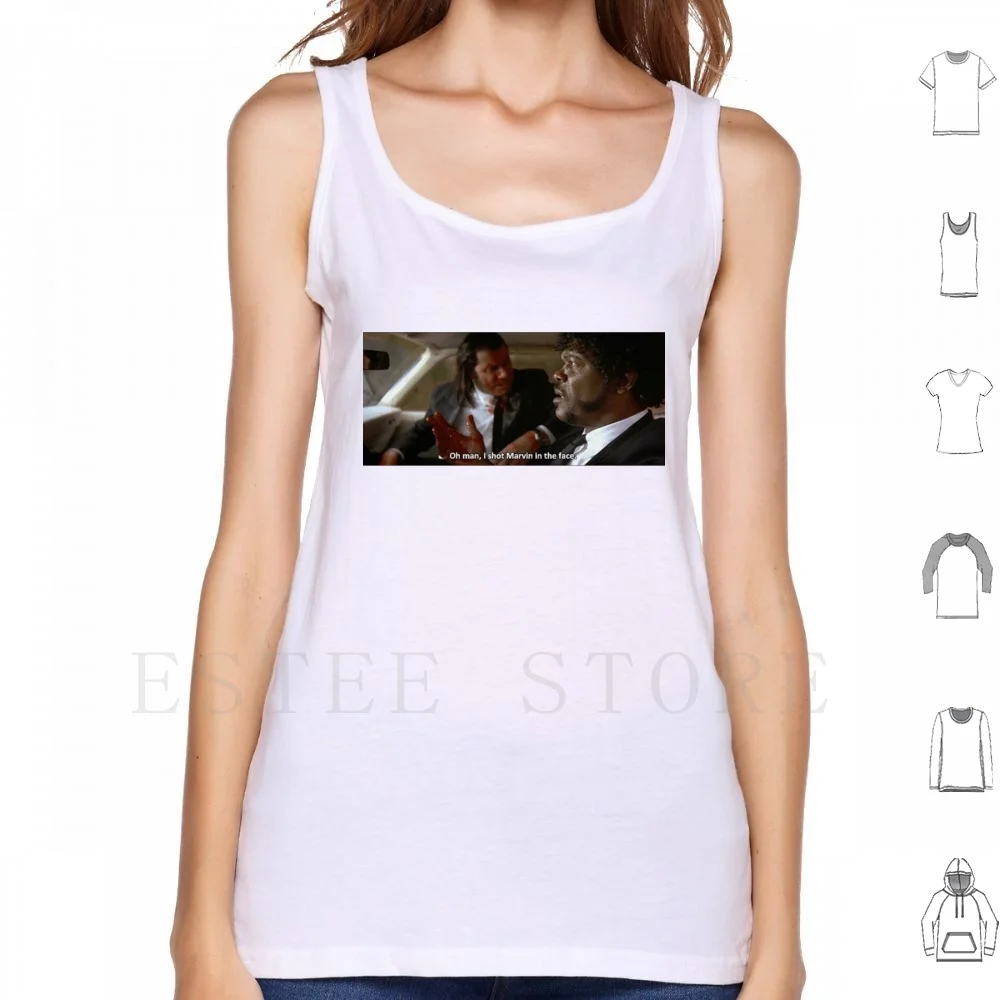

Oh Man , I Shot Marvin In The Face ( Pulp Fiction ) Tank Tops Vest Sleeveless Pulp Fiction Mia Wallace Tarantino Cocaine