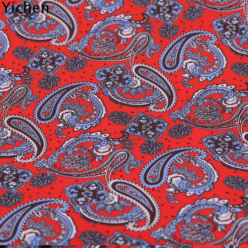 Красный синий Национальный стиль шелковая ткань стрейч-сатин натуральный шелк спандекс ткани для платья шириной 108 см 19momme