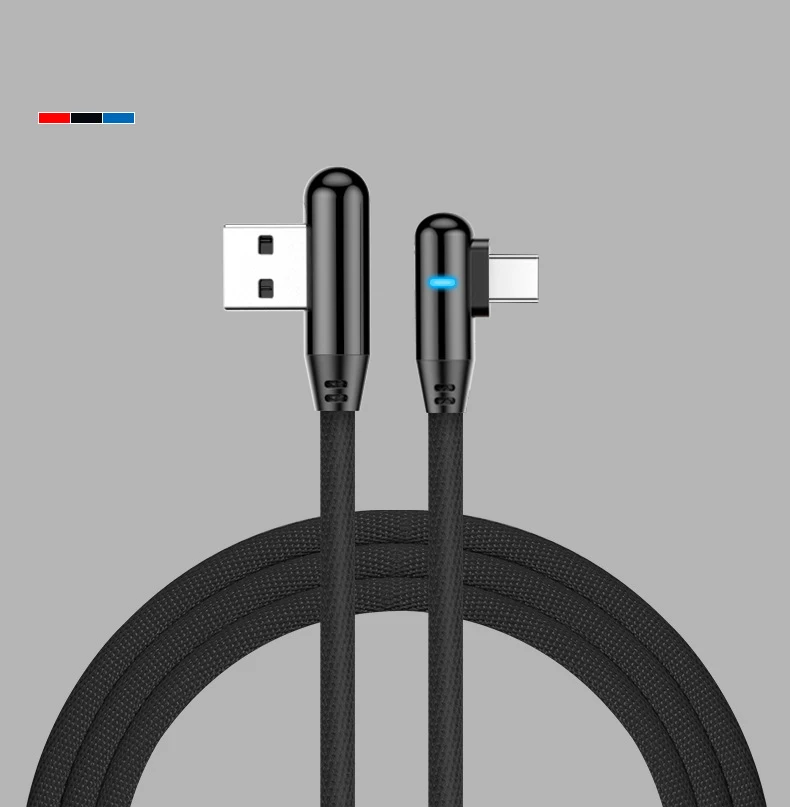 Кабель Micro usb type-C для Apple iPhone светодиодный usb-кабель для передачи данных кабель type c локоть usb-кабель для зарядки мобильных телефонов - Цвет: Color 3