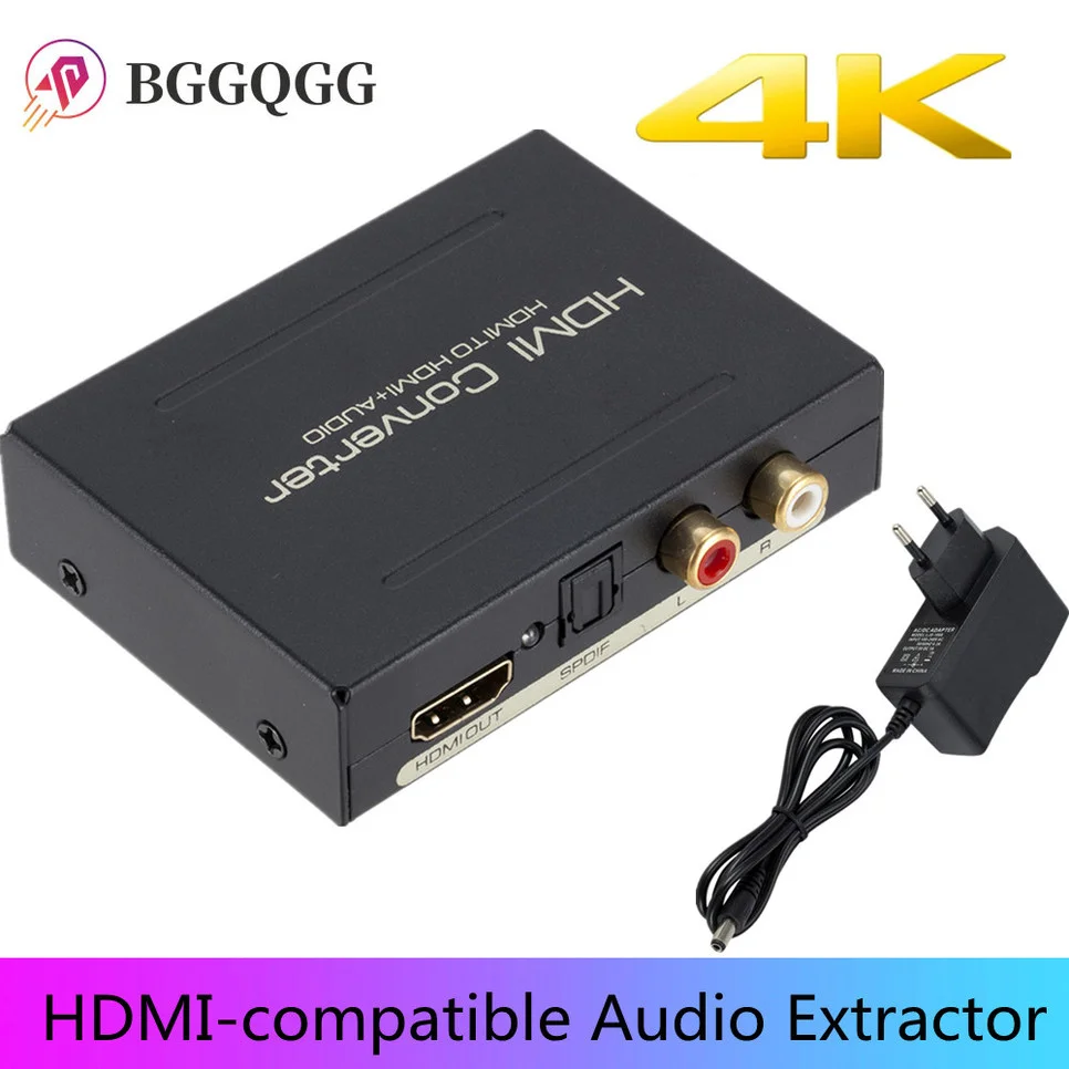 

Audio Extractor Converter 5.1CH HDMI-compatible Audio Splitter 1080P Stereo Analog HDMI-compatible Optical SPDIF RCA L/R Adapter