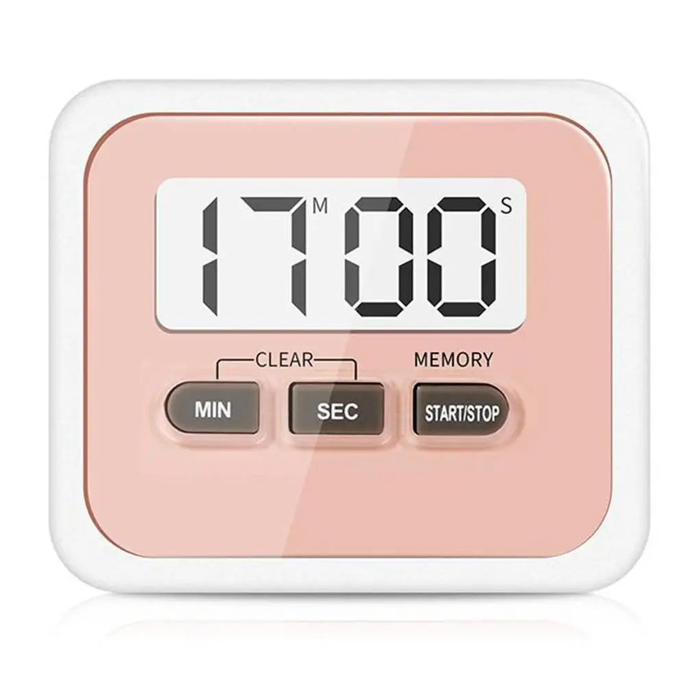 pink Практичный Применение цифровой большой lcd Дисплей дома Кухня таймер электронный Кухня Пособия по кулинарии таймер-Секундомер Пособия по кулинарии инструменты - Цвет: pink