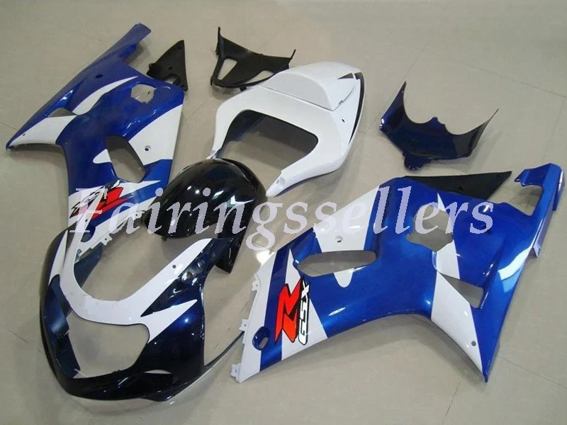 ABS Пластик обтекатели комплект подходит для Suzuki GSXR600 GSXR750 GSXR 600 750 01 02 03 2001 2002 2003 белый - Цвет: blue black