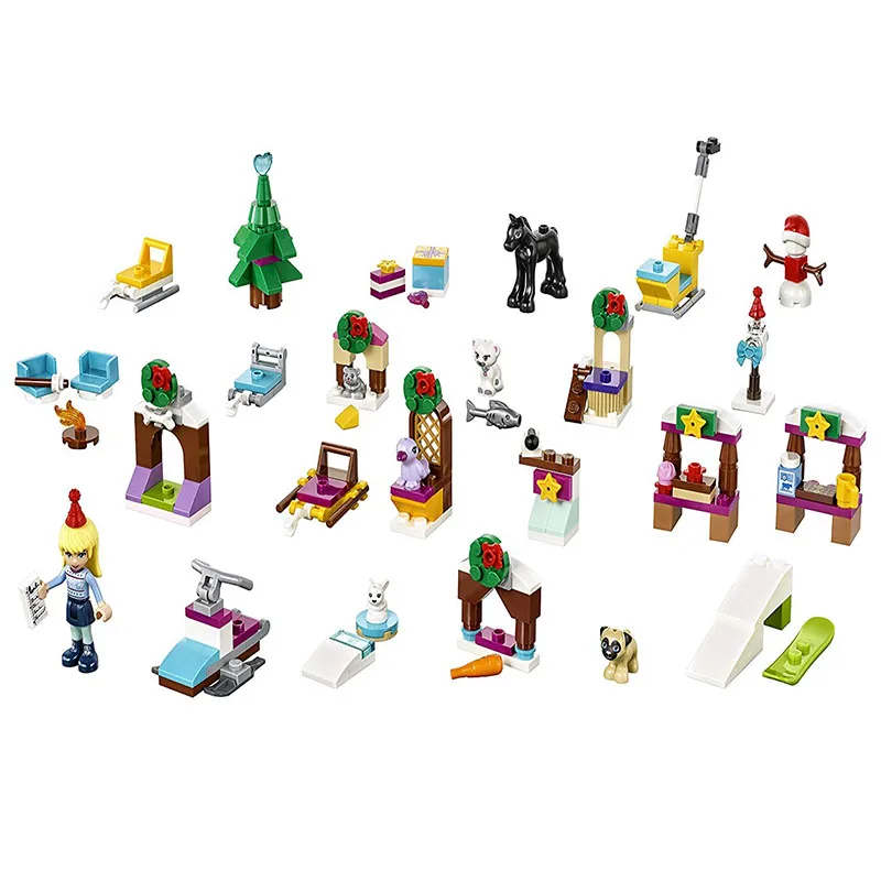 Skup Kompatybilny z Legoinglys przyjaciele kalendarz adwentowy przyjaciele klocki klocki zabawki DIY dla dziewczynek boże narodzenie prezenty Model 41326