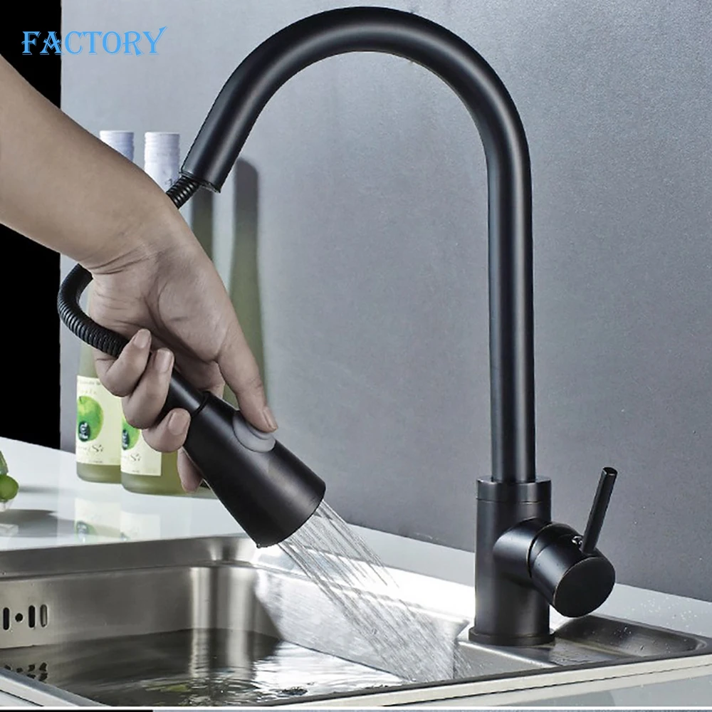  Bathroom Kitchen Faucet Single Handle 360 Degree Rotation Faucets With Granite Black Mounted Mixer  - 4000162980178