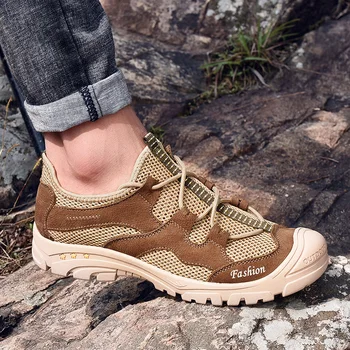 

Men's Casual Shoes Sneakers Summer leather + Mesh Breathable Comfortable Men Shoes outdoor Adult Brand Light Footwear shoes men