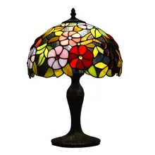 Тиффани стиль настольная лампа цветочный виноградный Настольный светильник ing 12 дюймов абажур для гостиной спальни Колледжа Общежития украшения