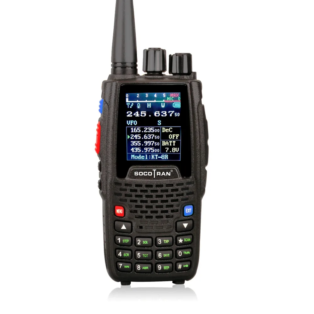 Quad Band handheld Two-Way Radio KT-8R 4 band Walkie Talkie Outdoor Intercom UHF VHF Ham Transceiver