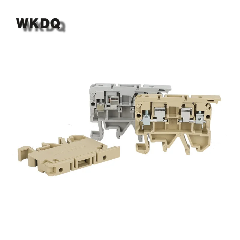 ASK 1EN Fuse Termin Connector 4mm SAK Type Screw Connection Electric Wire Cable Connect Din Rail Terminal Block 10Pcs wire connectors din rail terminal block