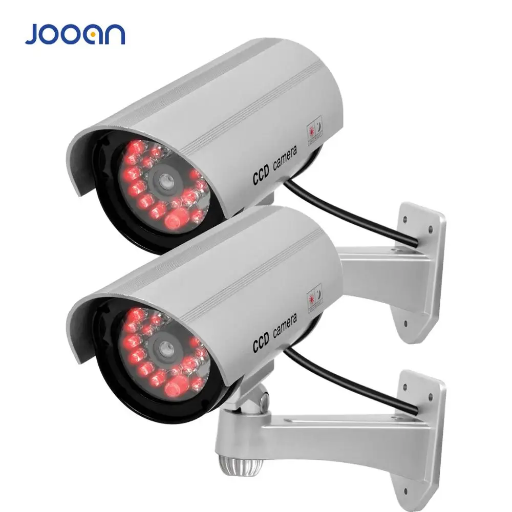  2PCS Dummy Fake Camera CCTV Surveillance Camera Shop Home Security LED Light Simulation Camera Wate - 33054576453