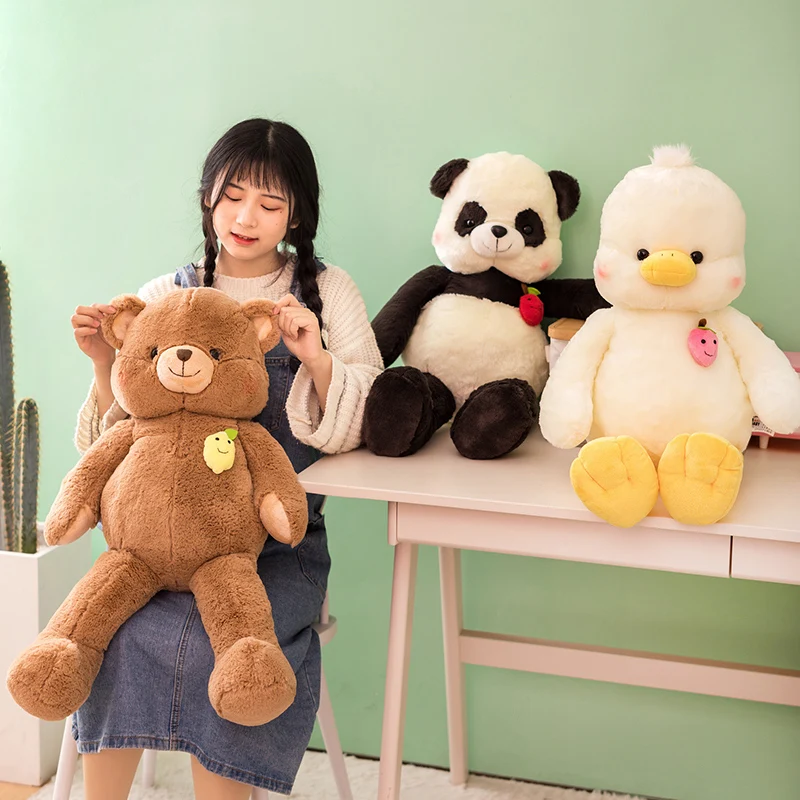 

KUY Hot Huggable Nice Giant size cartoon Panda duck plush toy the bear doll stuffed pillow for children playmates Girl