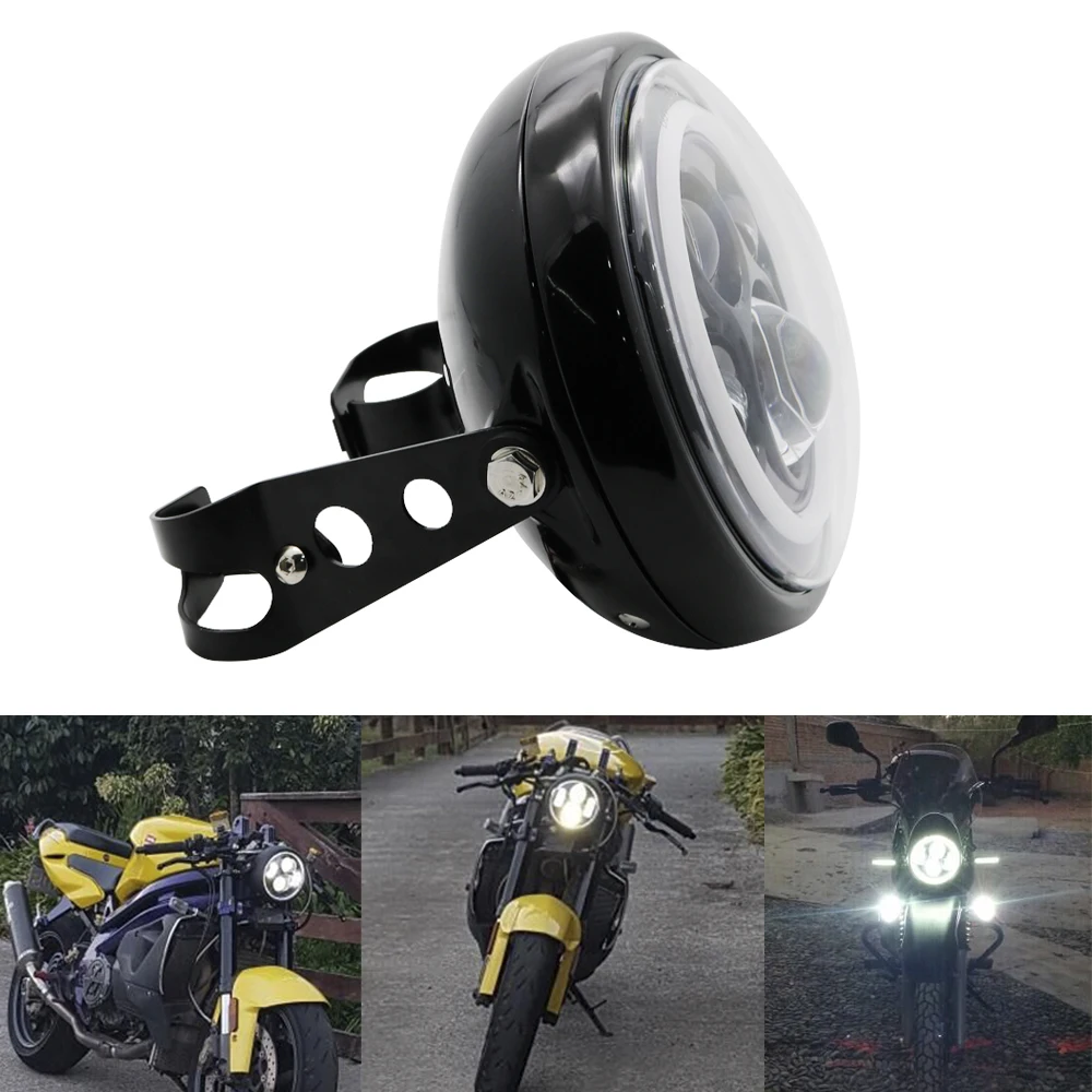 7 дюймов мотоцикл светодиодный фары лампы для Touring FLD фара двигателя лампы LED DRL с кольцо «Ангел»