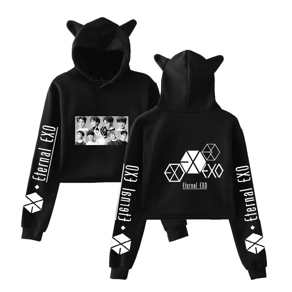 EXO Crop Top Hoodie 2020