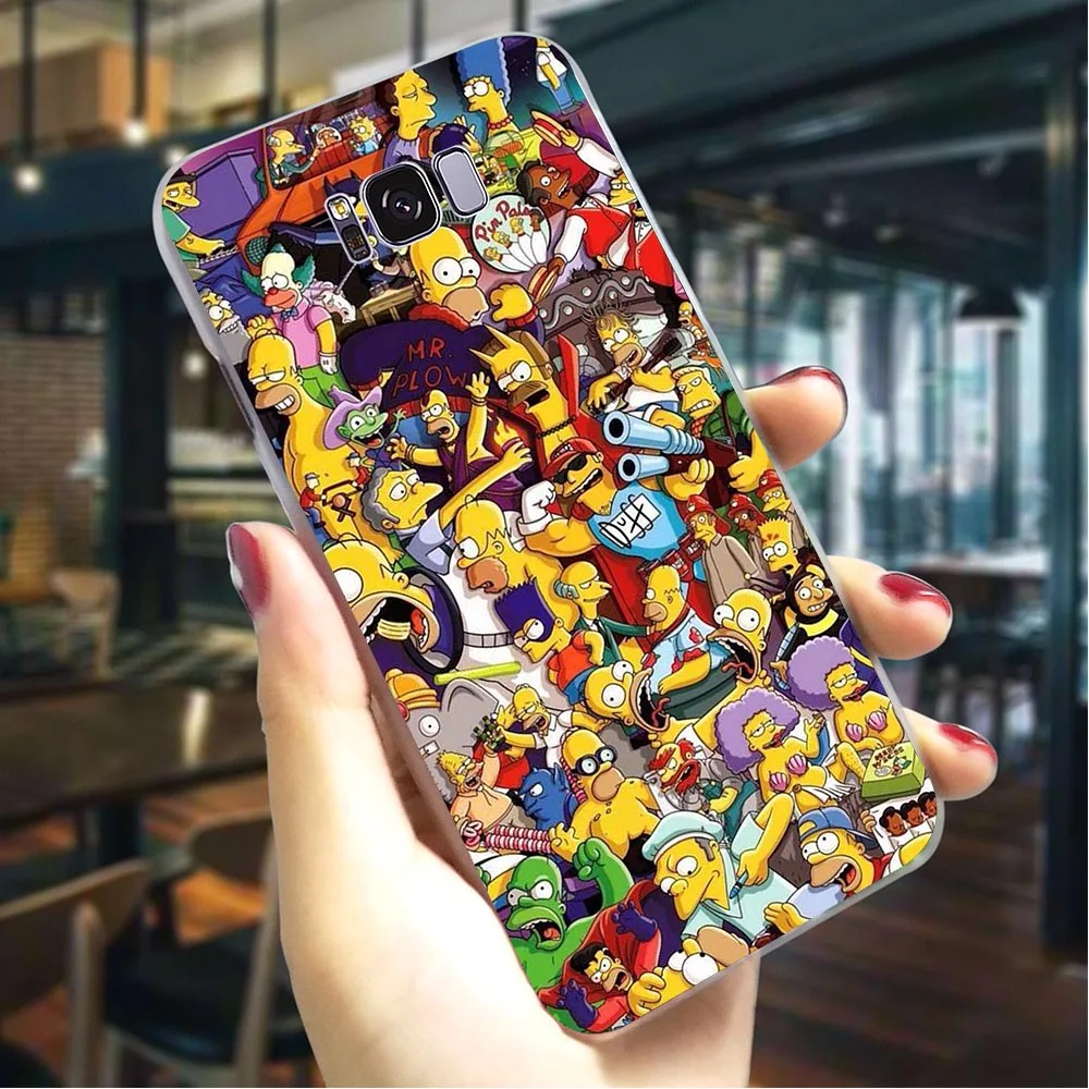 Жесткий чехол с рисунком из аниме Симпсоны чехол для телефона Galaxy A6 чехол A3/A5 A6 A8 Плюс/A7 A9 A10 A20 A30 A40 A50 A60 A70 M40