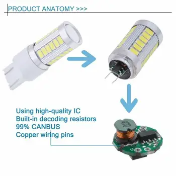 

LED Light Bulbs Reverse Energy saving 10X T20 White 7443 7440 5630 33-SMD