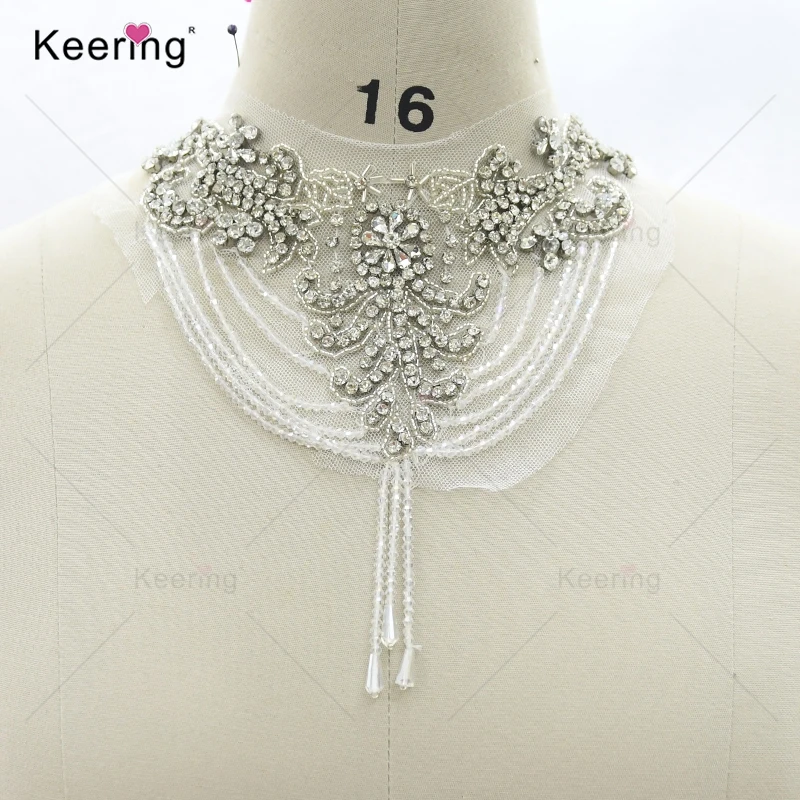 

Вырез-аппликация со стразами для свадебного платья, кисточка Bling, Новое поступление, WDP-371