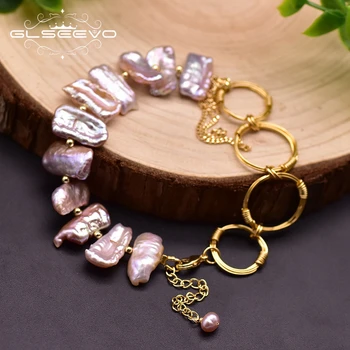 

GLSEEVO Adjustable Tassel Bracelet For Women Natural Baroque Pearls Jewelry For Girls Party Bohemia Gifts Original Design GB0208
