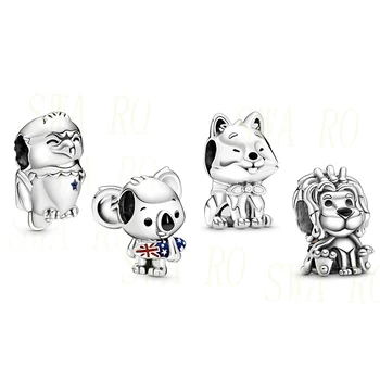 

2020 New S925 Places Wawy Union Jack Lion American Bald Eagle Surfing Koala Charm DIY Original High Quality 1:1 Simple Jewelry