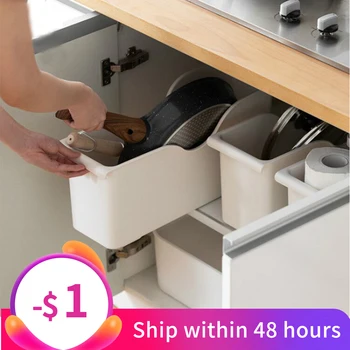 

Hot Sale household Kitchen pot rack shelf with pulley plastic pot storage rack spice storage shelf