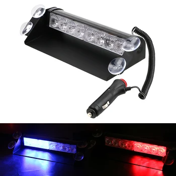 

LEEPEE DC 12V Signal Lamp Warning Light Suction cup LED Strobe Light Universal 3 Flashing Modes 8LED Car Truck Emergency Flasher