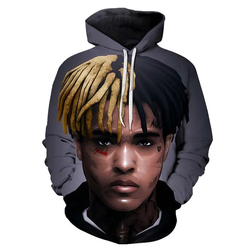 New Fashion XXXTentacion Printed Hoodies Men Pullover Autumn Long Sleeve 3D Sweatshirt For Male Tracksuit Drop Ship | Мужская одежда