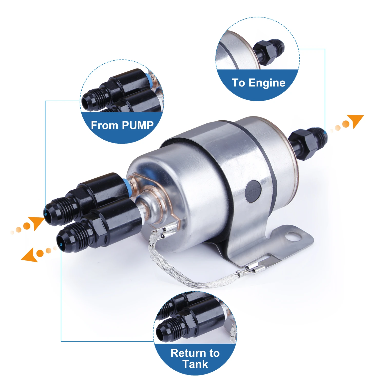 EFI or LS Swap Fuel Pressure Regulator/Filter 6AN fittings Kit For C5