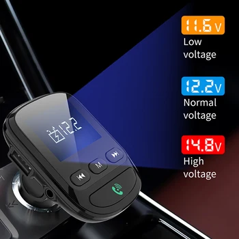 

5.0 FM Bluetooth Transmitter Car Kit MP3 Player Lossless Music Car Modulator with Voltage Detection Navigation Broadcast