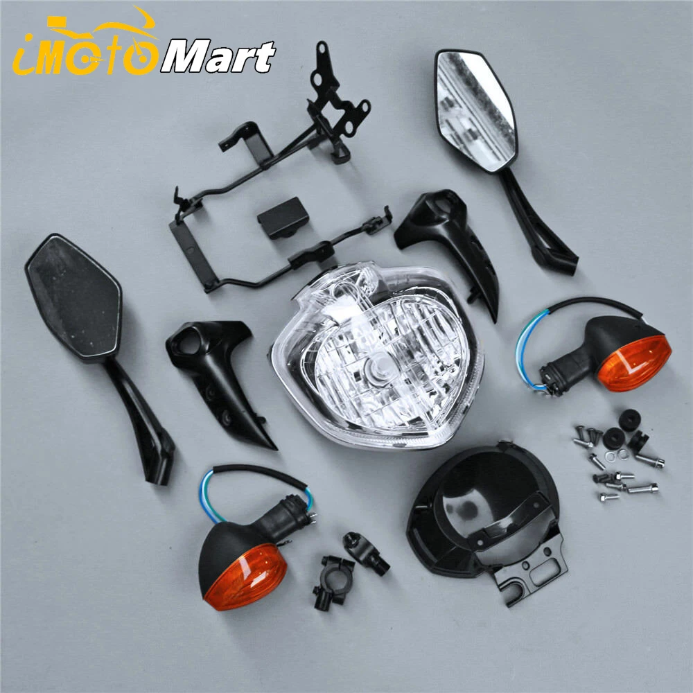 For Yamaha FZ6-N FZ6N FZ-6N 2004 2005 2006 Motorcycle Headlight Head Light Headlamp Assembly Turn Signal Rear View Mirrors Set