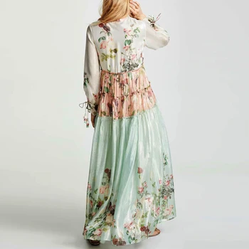 

TEELYNN boho long sleeve dresses for women deep v neck chiffon print floral dress spring 2020 vintage maxi dress party vestidos