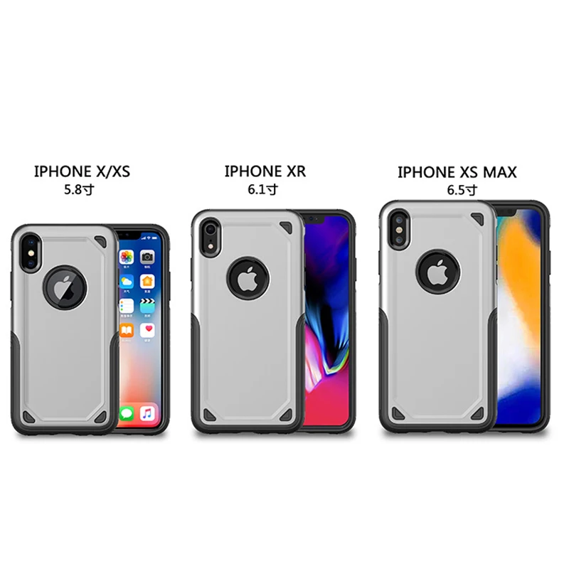 500 шт/партия для iPhone xs max xr xs x 8 7 samsung s9 s10 Жесткий пластиковый Чехол, 2 в 1 серии полный протектор ТПУ+ PC Броня чехол DHL