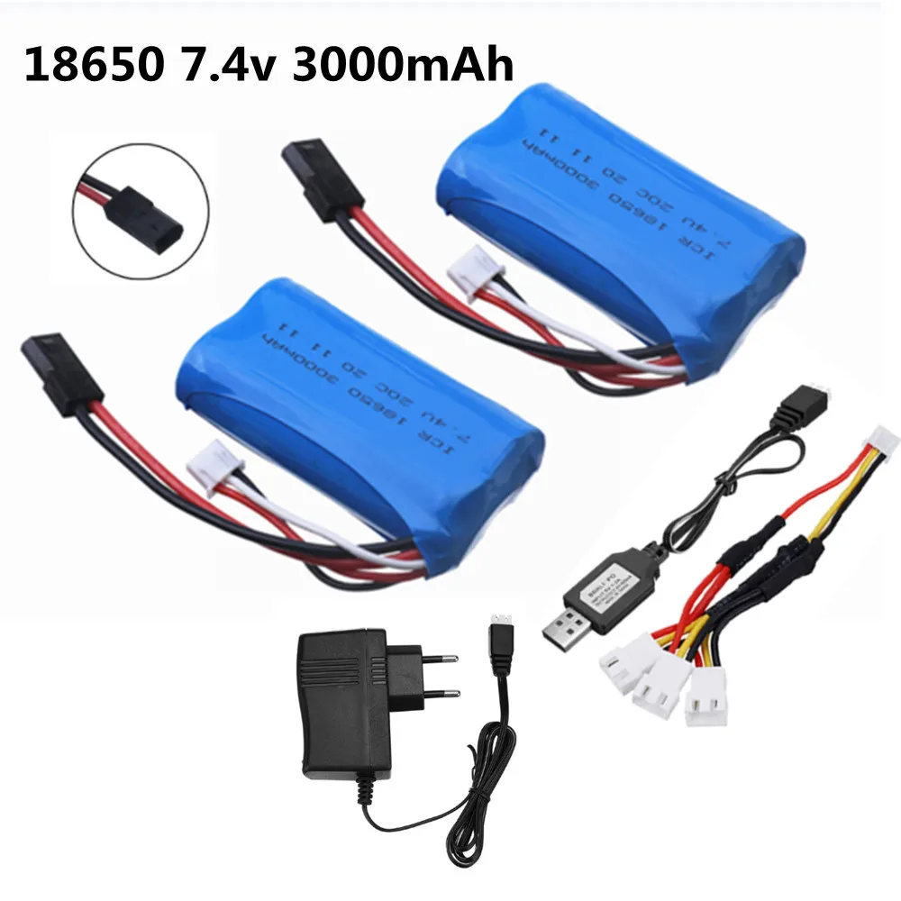 

18650 7.4V 3000mAh 20C Li-ion Battery For MJX T40 T40C F39 F49 T39 Syma 822 RC Helicopter Drone Part for BG1518 BG1513 BG1515