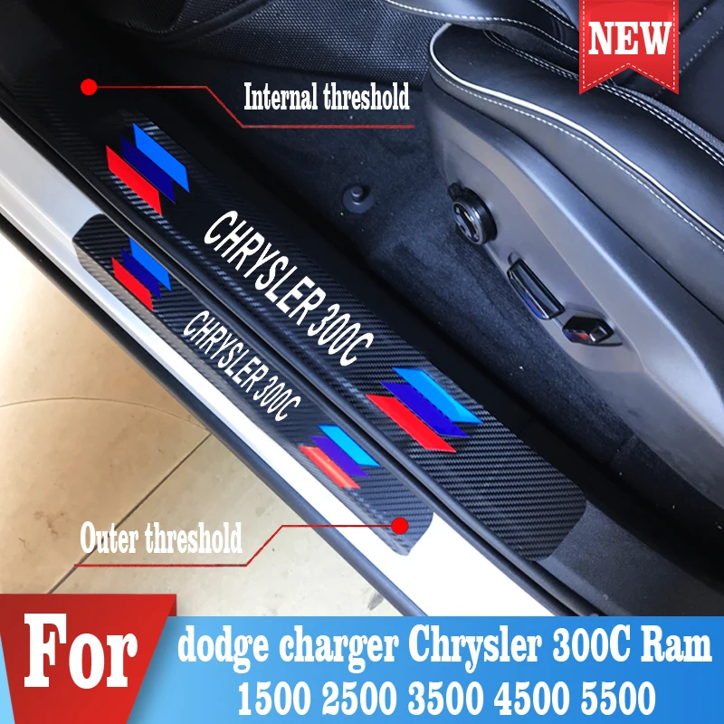 4 шт. наклейки на пороги автомобиля dodge charger Chrysler 300C journey jersey ram 1500 2500 3500 4500 5500